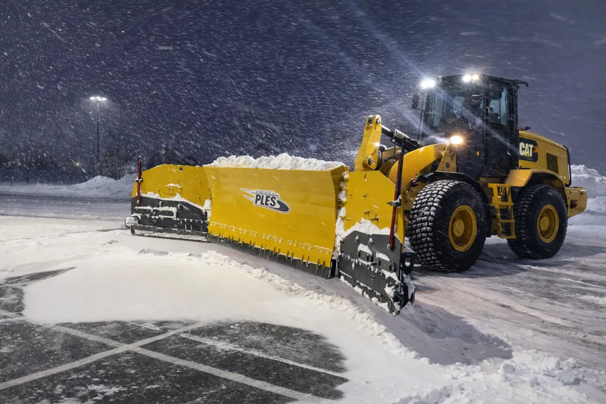 Large salt spreader truck for commercial lots