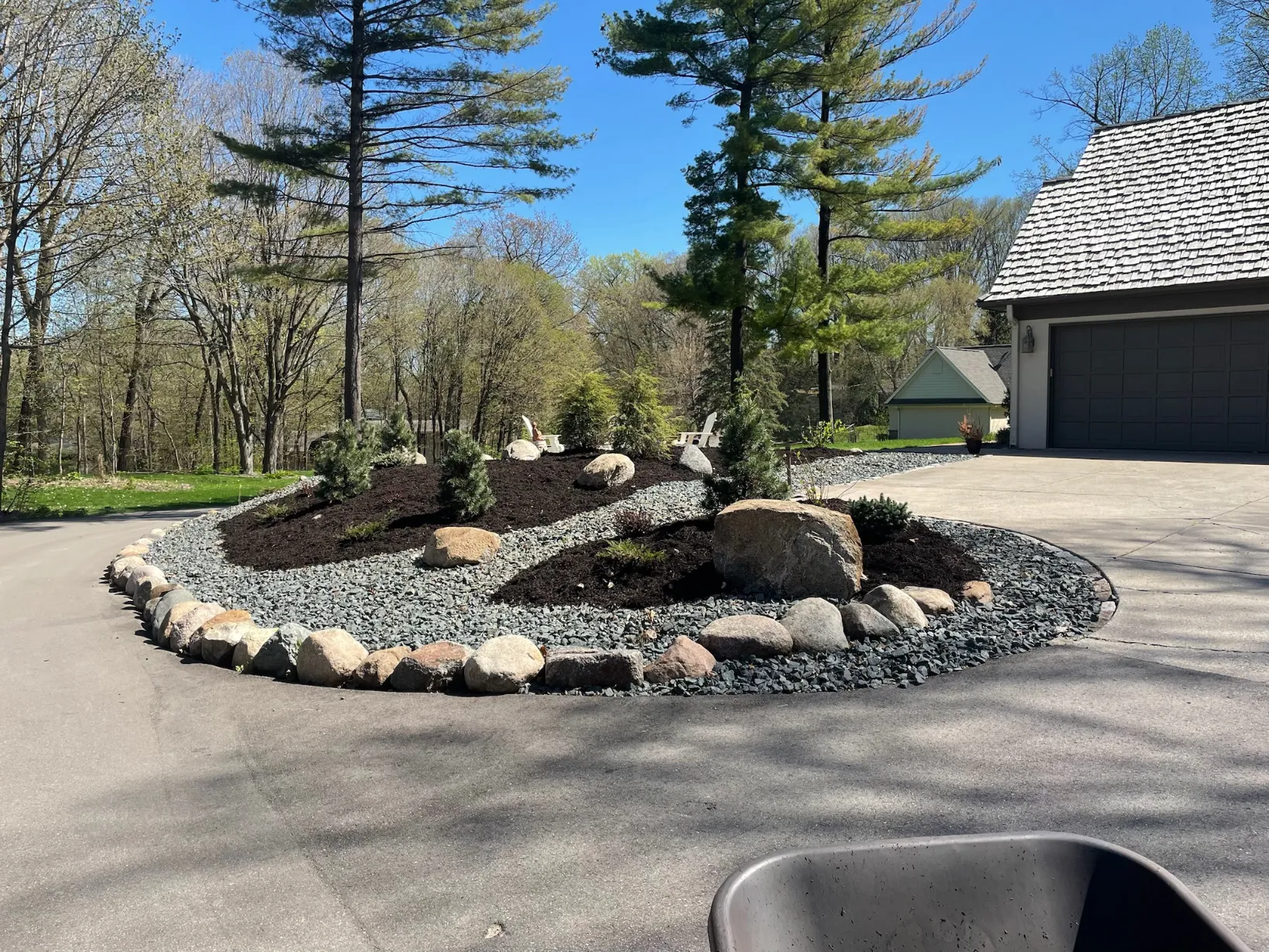 Decorative River Rock Installation