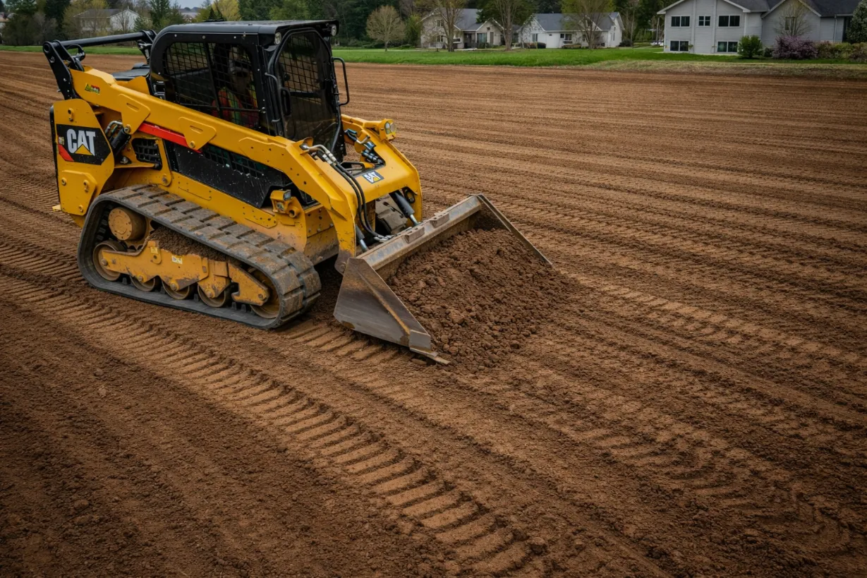 Laser-guided site leveling and grading