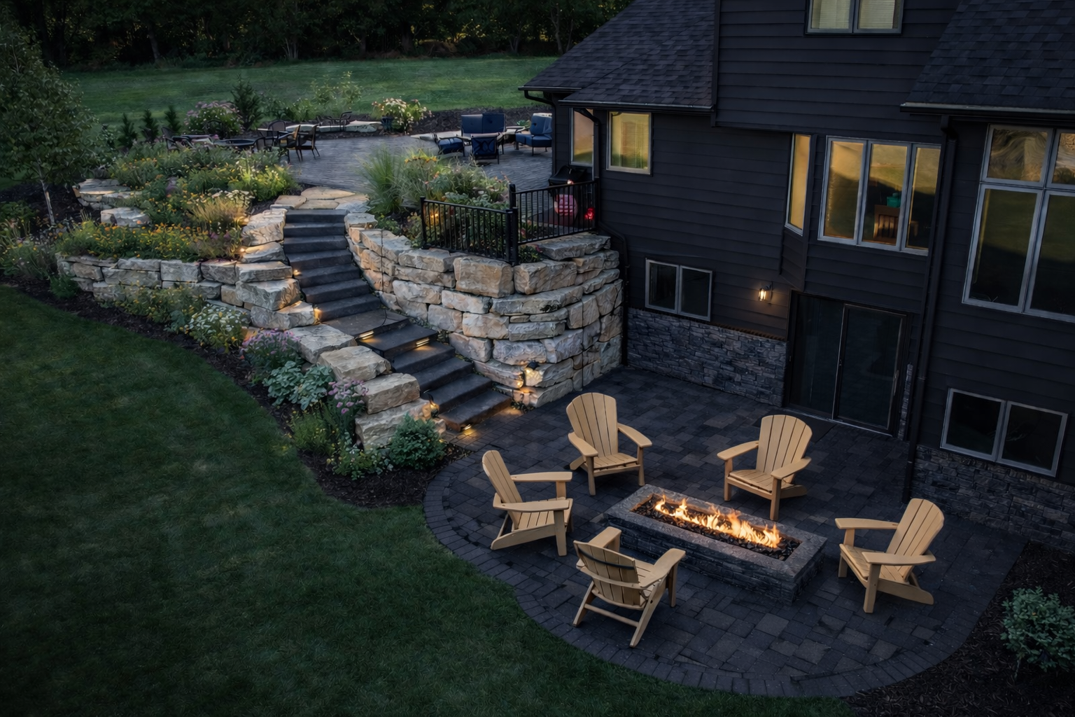 Landscape designer reviewing a site plan