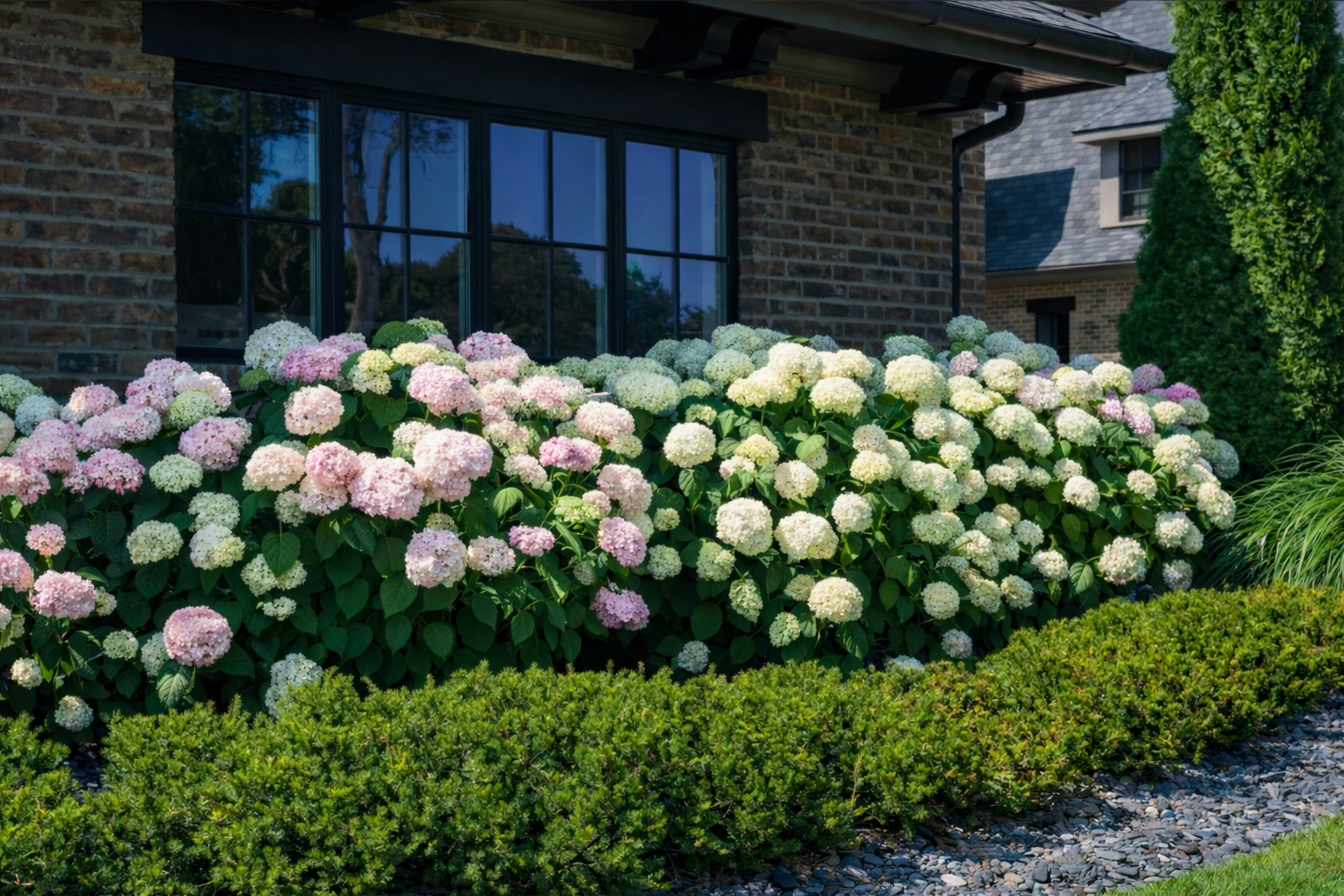 Vibrant perennials and ornamental trees