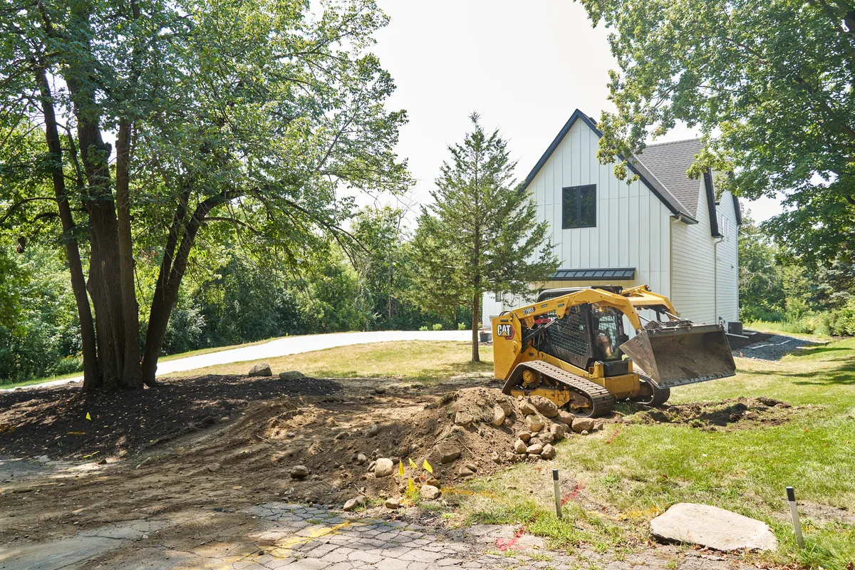 Cleared residential lot ready for new landscaping in Shorewood