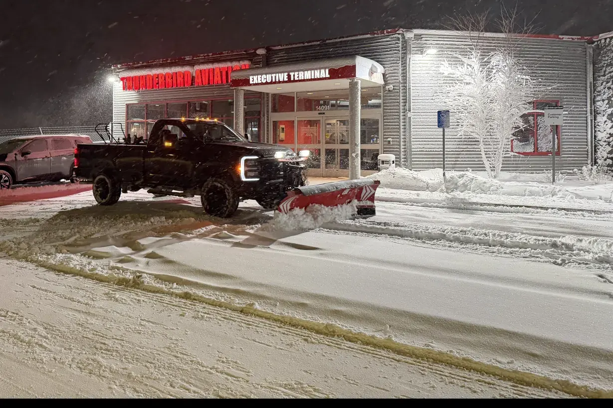 Freshwater plow truck at Thunderbird Aviation, Flying Cloud Airport